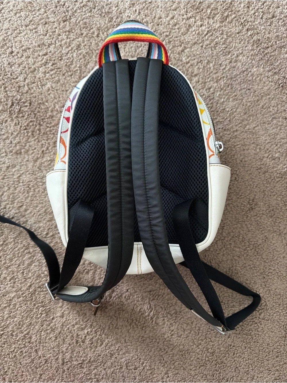 Coach Pride Rainbow Signature Mini Court Backpack Chalk Multi CK377